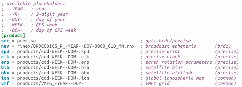 The product section of pppx.ini